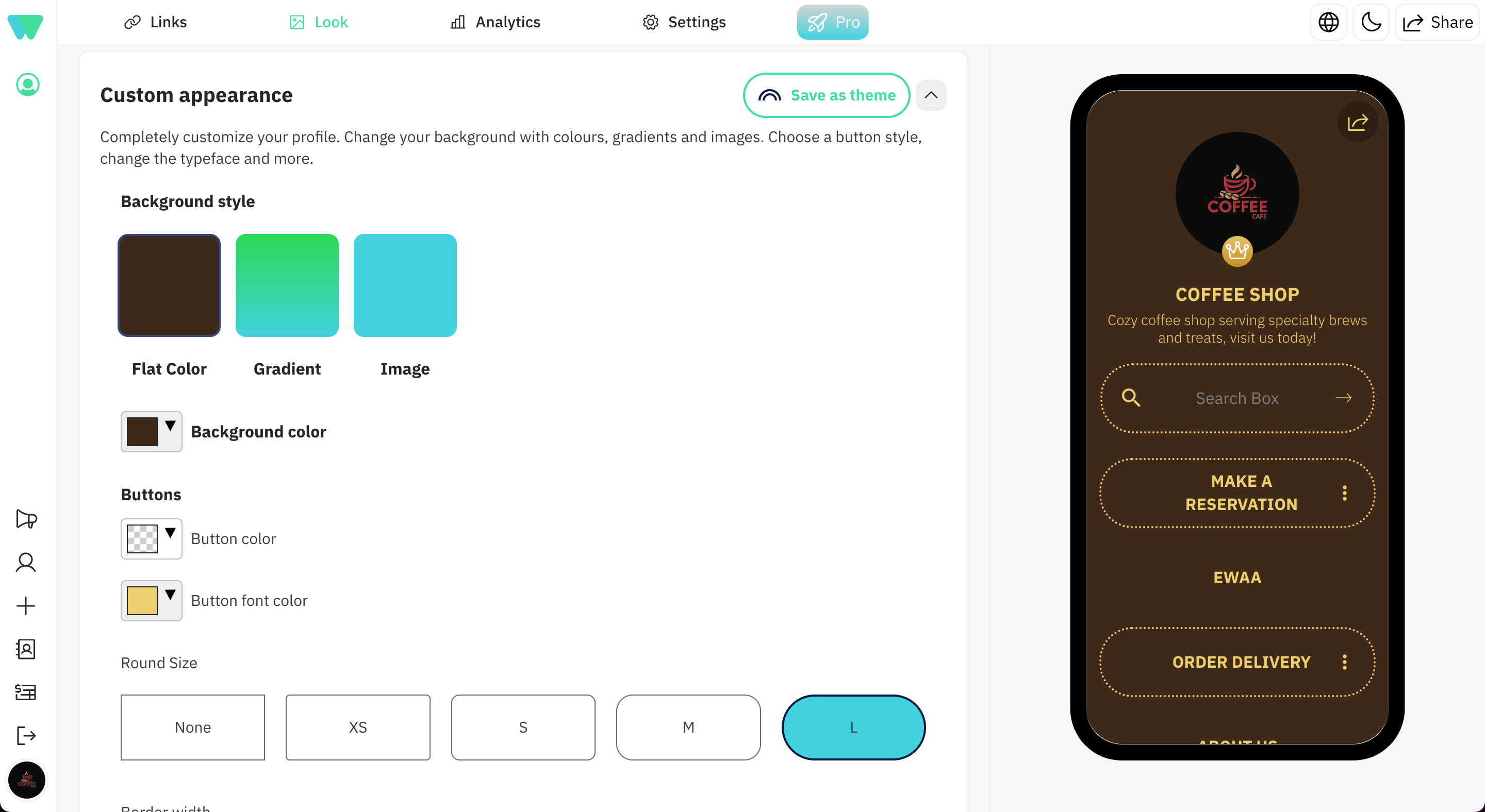 Theme Sharing (Beta): Save Privately or Share with the Community