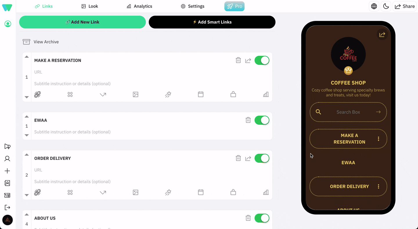 New Link Point-and-Place Tool